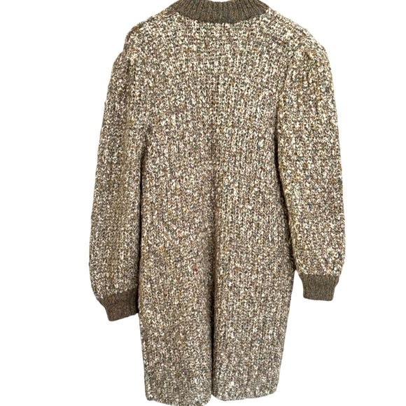 Vintage Le Chois Heavy Thick Knit Longline Cardigan Sweater Size Medium - Picture 7 of 10